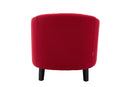 accent Barrel chair living room chair with nailheads and solid wood legs Red Linen
