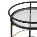 Modern Round Bar Cart with Tempered Glass Shelves by HouseOfZazla