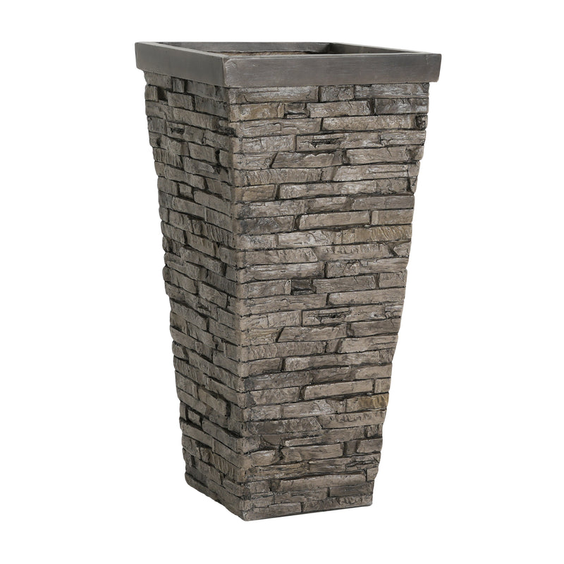 Tall Stone-Effect Square Planter, photo 5 of 10