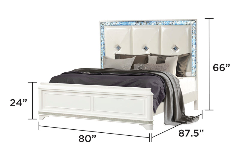 Laguna Modern Style 4 Pc King Upholstered Bedroom Set, photo 2 of 8