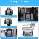 Expandable Pet Carrier Airline Approved Cat Dog Carrier Cat Collapsible Soft CarrierÊBag with Removable Fleece Pad Pockets Breathable Mesh Adjustable