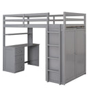 Loft Bed With Drawers, Desk, And Wardrobe