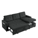 78.5" Sleeper Sofa Bed Reversible Sectional Couch with Storage Chaise and Side storage bag for Small Space Living Room Furniture Set