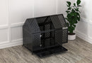 45' Heavy Duty Dog Crate Indestructible Pet Dog Cage Crate Kennel with Roof Top 2 Doors Removable Trays, Lockable Wheels, Escape-Proof for High Anxiety Large/Extra Dogs