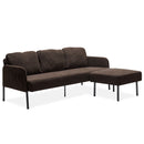 Modern L Shaped 3 Seater Sofa With Ottoman, Upholstered Couch For Small Spaces by HouseOfZazla