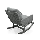 Contemporary Minimalist Wicker Rocking Chair With Soft Cushions And Durable Wooden Frame