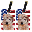 Norfolk Terrier with American Flag USA Luggage Tag