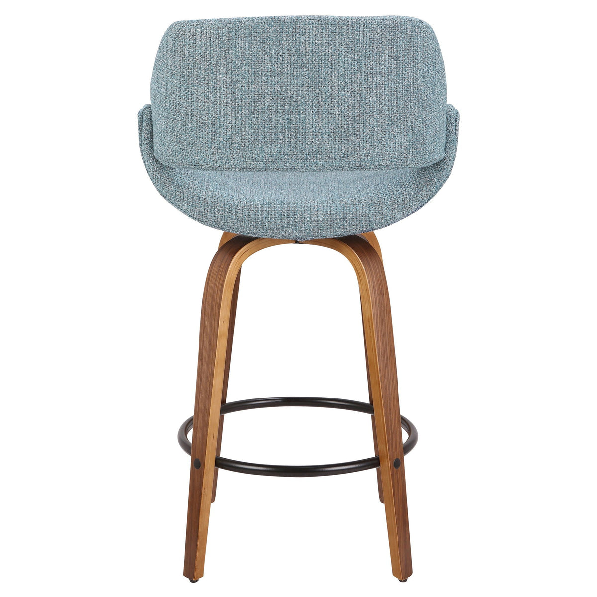Fabrico - Mid Century Modern Fixed Height Counter Stool And Round Footrest (Set of 2), photo 7 of 15