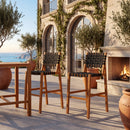 30.5 Inch Seat Height Outdoor Acacia Solid Wood Patio Side Chair by HouseOfZazla