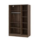 3-Door Shutter Wardrobe with shelves, Wulnut