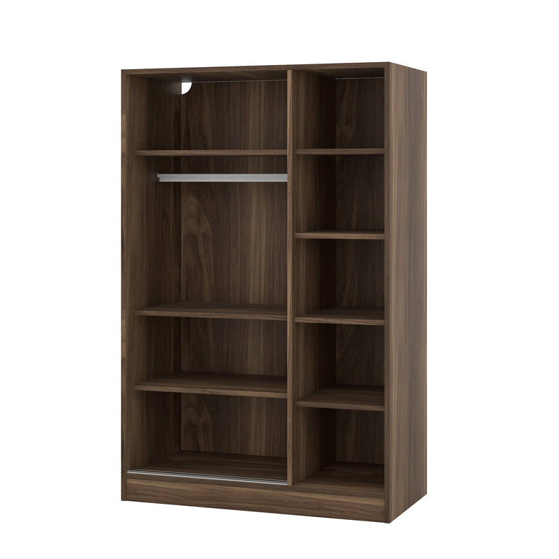 3-Door Shutter Wardrobe with shelves, Wulnut