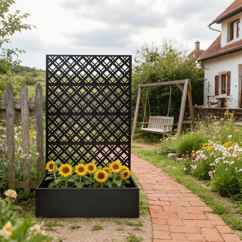 Metal Planter Raised Garden Bed with Trellis, photo 3 of 9