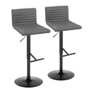 Mason - Contemporary Adjustable Barstool With Swivel With Straight T Footrest (Set of 2) by HouseOfZazla