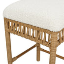 Lucia - Backless Upholstered Counter Stool With Frame - Ivory White by HouseOfZazla