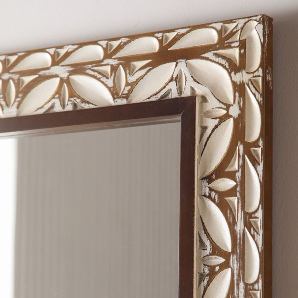 29.13"×47.24" Rectangular Carved Leaf Wall Mirror, photo 6 of 9