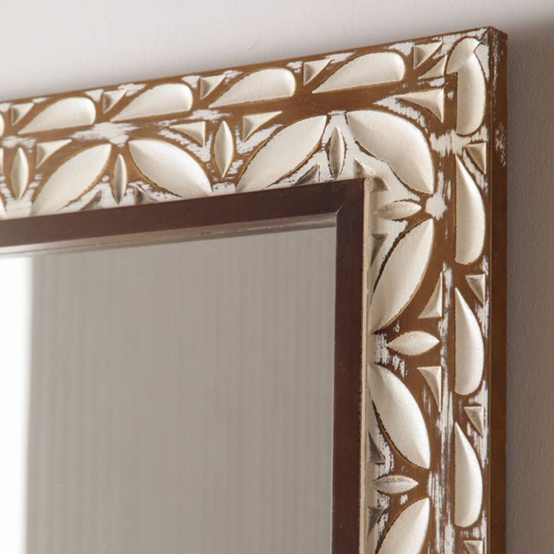 29.13"×47.24" Rectangular Carved Leaf Wall Mirror, photo 6 of 9