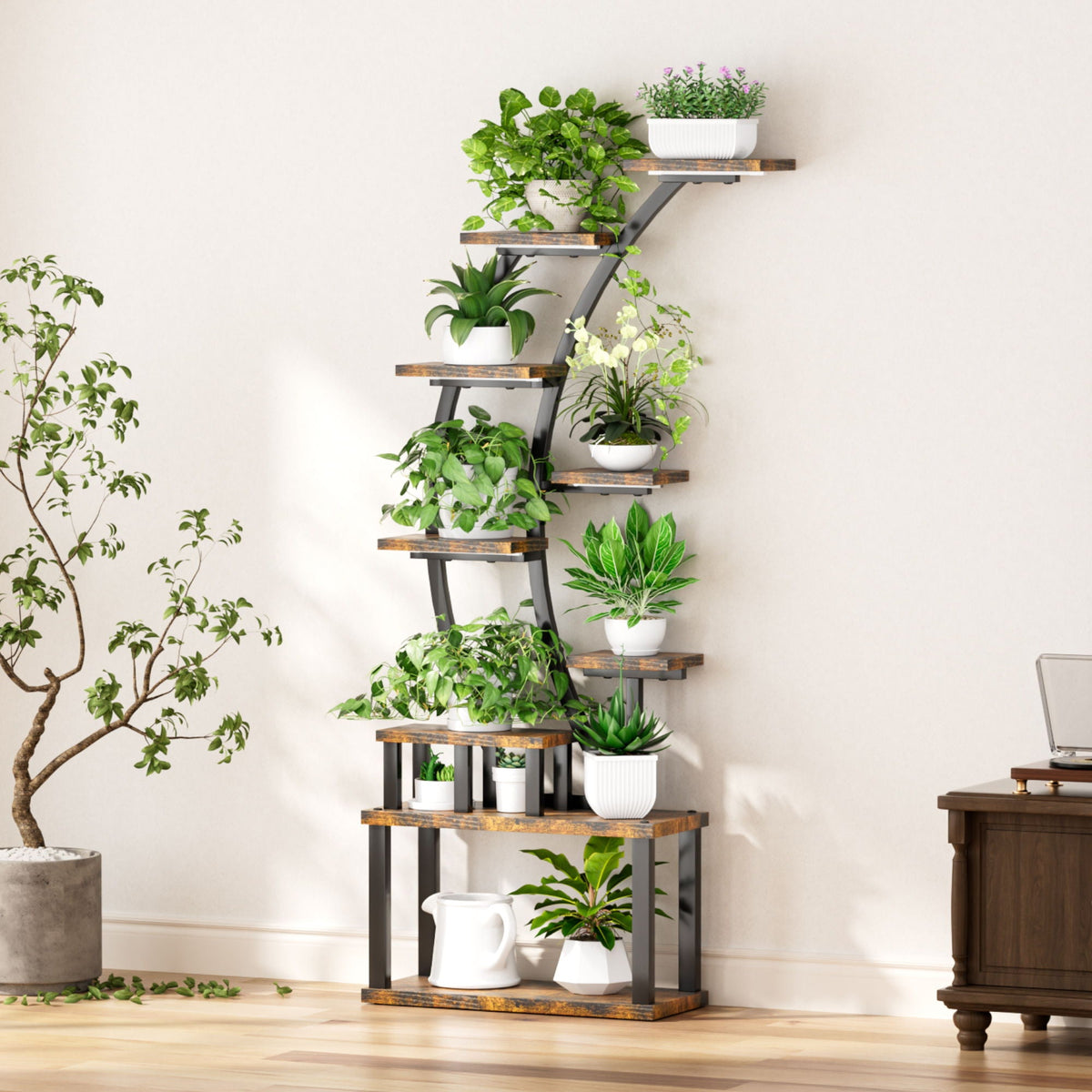 9 Tiered Indoor Plant Stand With 5 Adjustable Grow Lights, photo 12 of 29