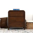Lionel - Nightstand 3 Drawer Bed Side Table - Brown by HouseOfZazla