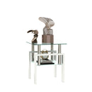 Modern Tempered Glass Tea Table, End Square Table For Living Room by Unique Piece Furniture