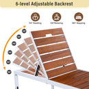 Outdoor Chaise Pool Lounge Chairs With Adjustable Backrest - Brown / White by HouseOfZazla