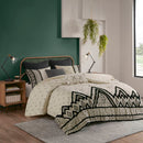 3 Piece Cotton and Flax Linen Blend Comforter Set Natural Full/Queen