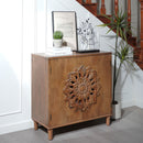 Rustic Hand-Carved Wooden 2-Door Cabinet by HouseOfZazla