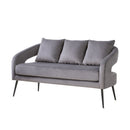 Open Back Loveseat Settee With 3 Pillows by Unique Piece Furniture