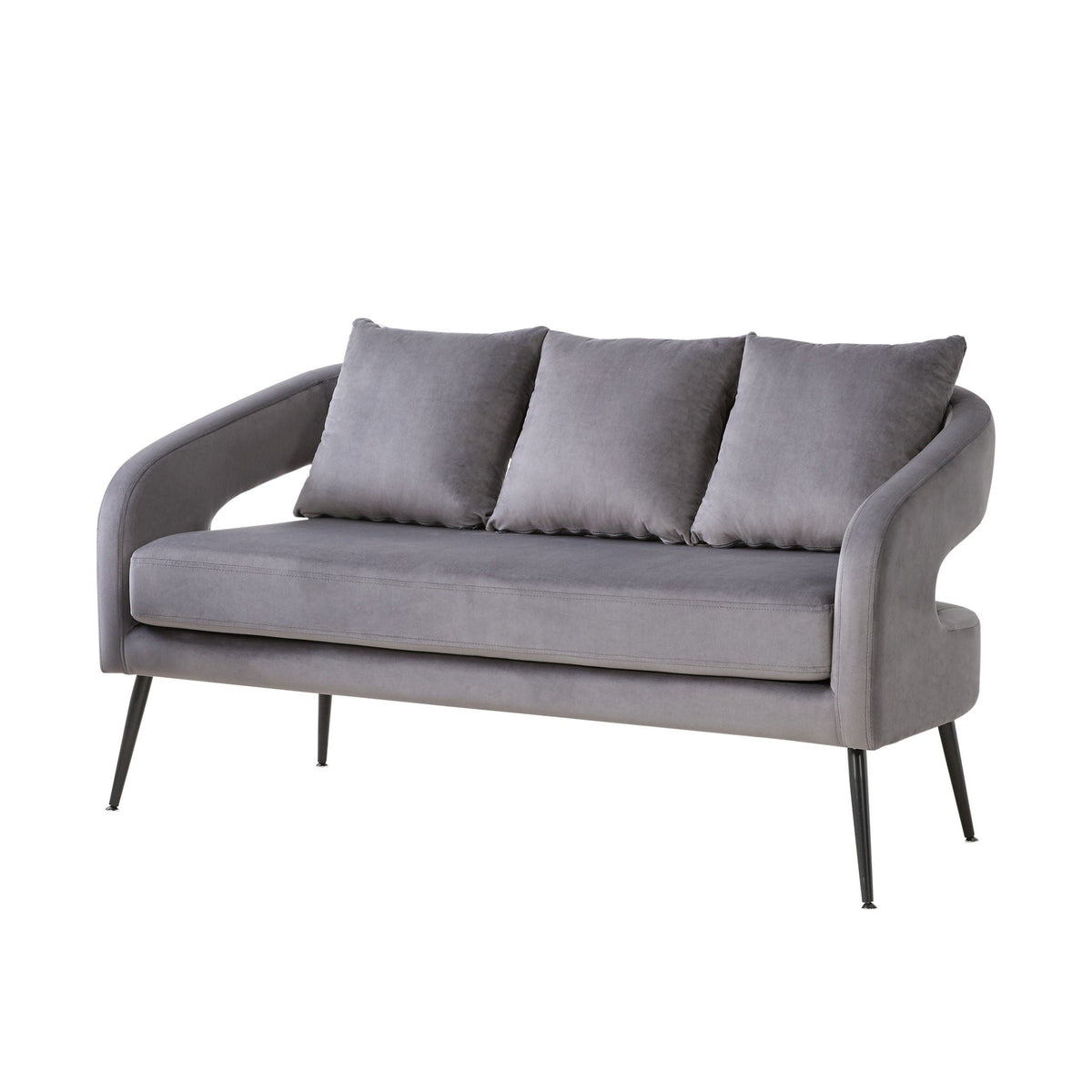 Open Back Loveseat Settee With 3 Pillows, photo 2 of 28