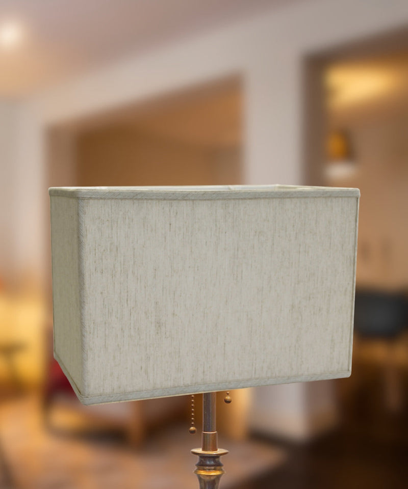 16"W x 11"H Rectangular Drum Lampshade Softback Textured Oatmeal