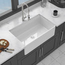 Kitchen Sink Workstation 33" Single Bowl Sink With Work Surface - White by HouseOfZazla