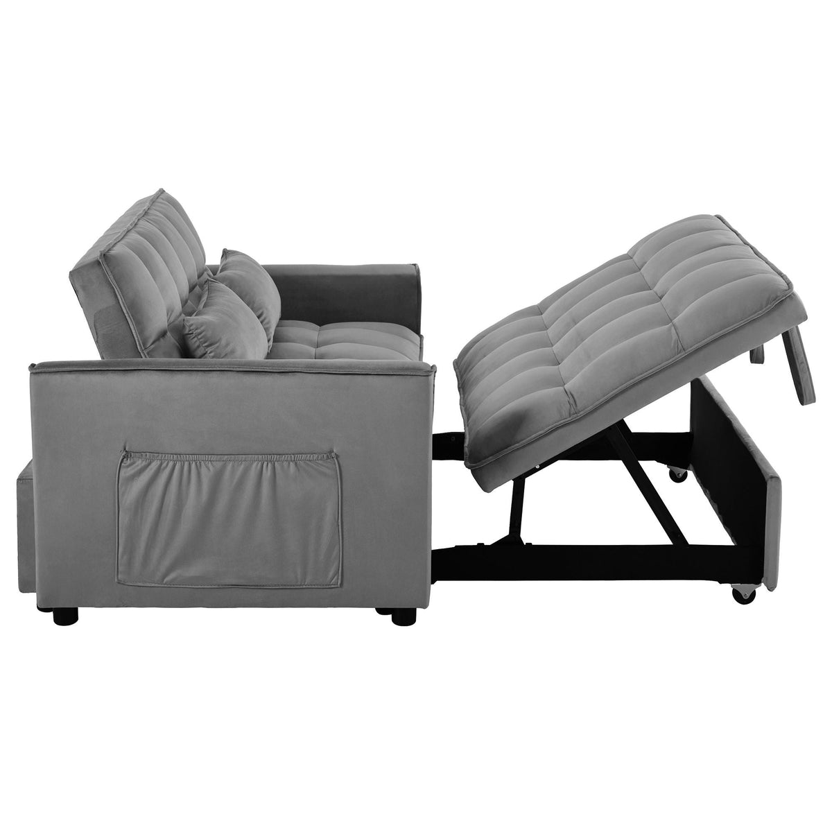 3 In 1 Pull Out Couch Convertible Sofa Bed With Reclining Backrest, photo 14 of 35