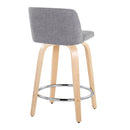Toriano - Contemporary Fixed Height Counter Stool & Swivel And Round Footrest (Set of 2)