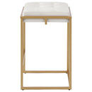 Square Counter Height Stools (Set of 2) - Beige / Gold by HouseOfZazla
