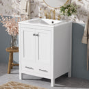 Space Saving Bathroom Vanity With Integrated Ceramic Sink