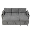 Convertible L Shaped Sofa Couch With Storage, Cup Holders, USB Ports by HouseOfZazla