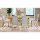 7-Piece Farmhouse Dining Set Classic Rustic Table and 6 high-back design Chairs for Dining Room, Kitchen (Natural Wood Wash)