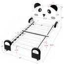 Twin Size Cute Panda-Shaped Kids Bed with Velvet Fabric