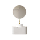 DINA 30" Bathroom Vanity & Sink with Floating Curved Edges and Striped Storage by HouseOfZazla
