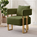 Modern Decorative Chair Teddy Fleece Upholstered And Metal Foot by Unique Piece Furniture