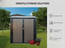 6x9 FT Outdoor Metal Storage Shed with Window & Flower Rack by HouseOfZazla