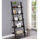 Ladder 5 Shelf Bookcase With Spacious Storage - Brown by HouseOfZazla