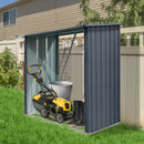 Outdoor Steel Firewood Rack, Open Wood Shed With Sloped Roof For Firewood, Pellet, Or Lumber Storage - Black by HouseOfZazla