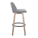 Toriano - Mid-Century Modern Fixed Height BarStool With Round Footrest (Set of 2) by HouseOfZazla