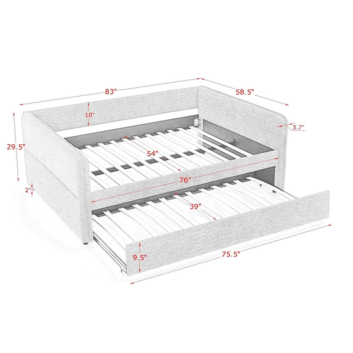 Upholstered Daybed With Pop Up Trundle, photo 17 of 27