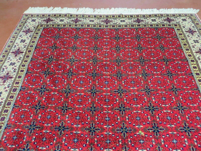 6' X 10' Vintage Handmade Turkish Sevas Kayseri Wool Rug Carpet Nice