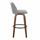 Toriano - Mid Century Modern Fixed Height Barstool Swivel And Round Footrest (Set of 2)