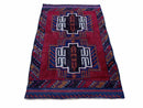 3 X 5 Vintage Handmade Tribal Wool Rug Balouchi Rug Afghan Rug Red Beige Nice