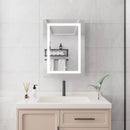 20 X 28" Bathroom Medicine Cabinet With Mirror Wall Mounted LED Bathroom Mirror Cabinet With Lights, Anti-Fog, Waterproof, Dimmable, 3000K~6000K, Single Door, Touch Swich, Storage Shelves - Silver by Unique Piece Furniture