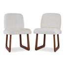 Dining Chair With Curved Legs (Set of 2) - Beige / Brown by HouseOfZazla