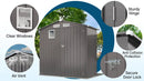 6X3.5FT Compact Metal Outdoor Storage Shed with Peaked Roof and Lockable Door, Gray, by Montret